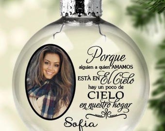 Adorno conmemorativo español personalizado: recuerdo con foto