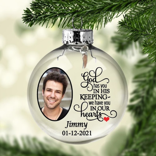 Memorial Photo Ornament Personalized Memorial Ornament Etsy