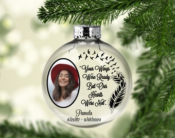 Adorno conmemorativo de Navidad - Personaliza tu adorno conmemorativo - Tus alas estaban listas, pero nuestros corazones no - Adorno conmemorativo de Navidad