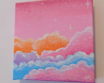 Pink Sky Painting Etsy