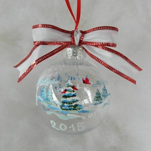 Handpainted Christmas Ornament Personalized Christmas Ornament Unique gift ornament Cardinal Birds handpainted Christmas gift for girlfriend