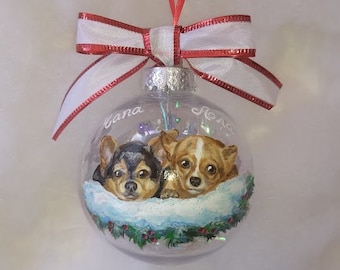 Dog Ornament Handpainted, Custom Dog Ornament, Memorial Pet Ornament Handpainted, Pet Portrait Personalized, Pet Loss Gift, Pet Memorial