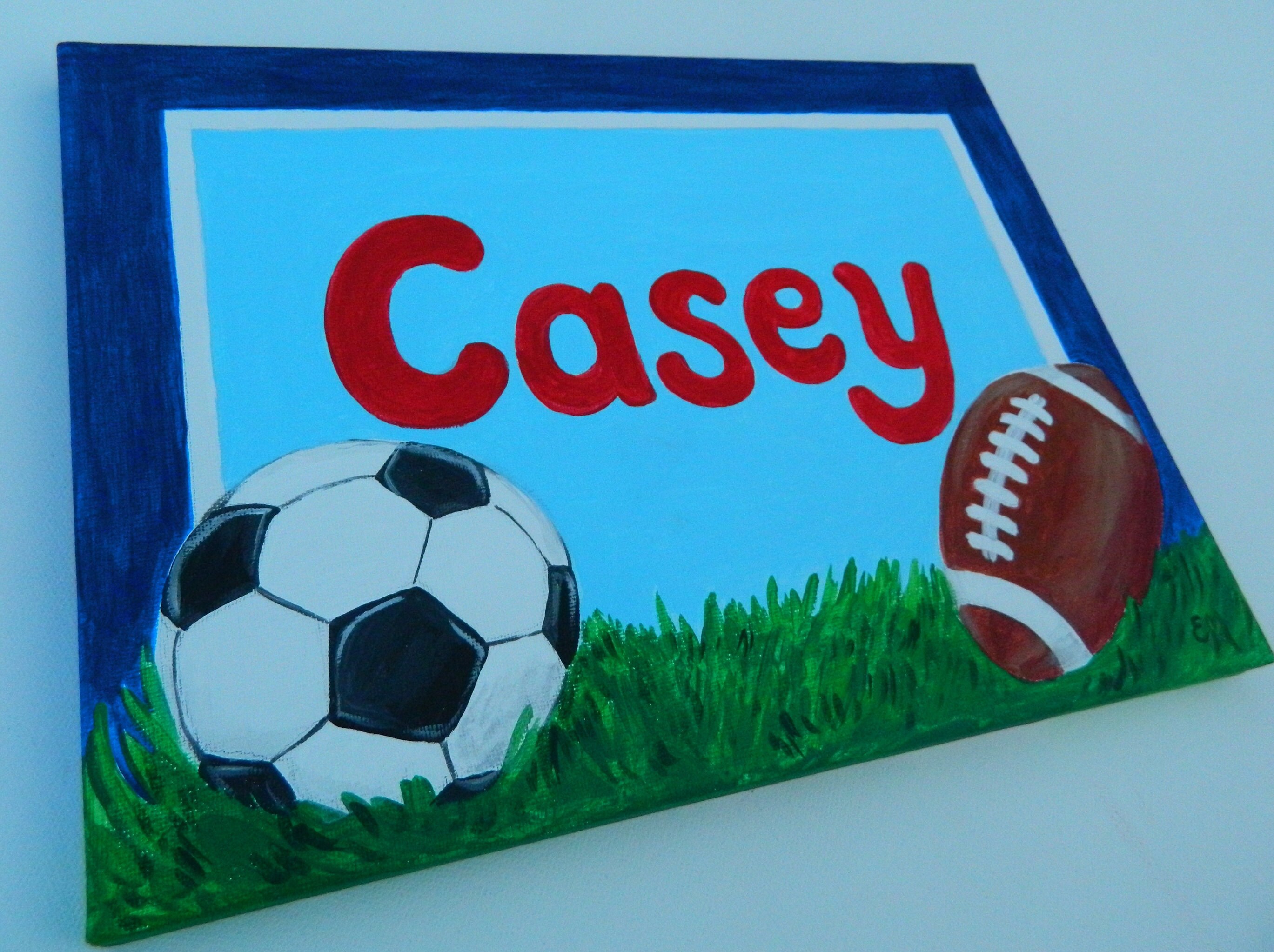 Custom Football Soccer Name Sign Sports Boy Name Nursery Etsy