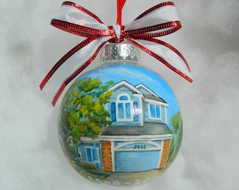 Custom House Painted Ornament, House Painted Ornament, House Ornament Personalized, Home Painting Ornament, House Couples Gift, First Home