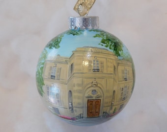 Meridian  House Ornament, Wedding Venue Ornament Hand Painted, Custom Wedding Hotel Ornament Wedding Hotel Ornament Handpainted Wedding gift