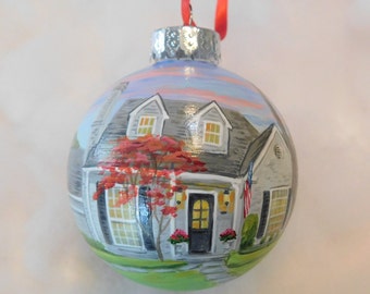 Hand Painted House Ornament, Custom House Ornament, House Ornament Painting, Housewarming Gift, Couple's gift, Couples Gift House Painted