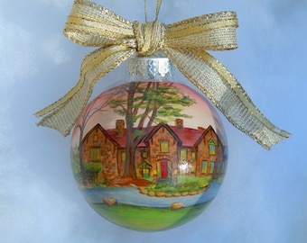 Custom House Ornament Hand Painted, House Ornament Hand Painted, First Home Gift, Couples Gift Housewarming gift, gift for mom, gift for him