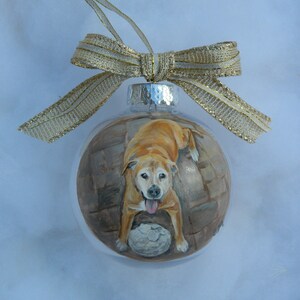 Dog Portrait Ornament Handpainted, Personalized Dog Ornament Memorial Pet Ornament Custom Pet Portrait Gift, Pet Loss Gift Ornament image 5