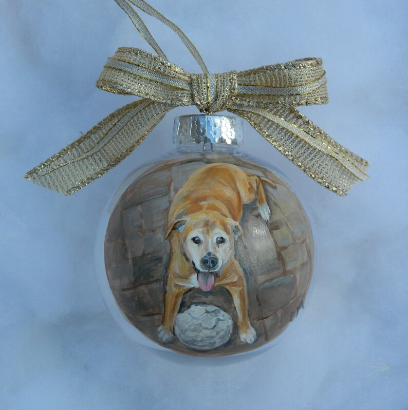 Dog Portrait Ornament Handpainted, Personalized Dog Ornament Memorial Pet Ornament Custom Pet Portrait Gift, Pet Loss Gift Ornament image 5