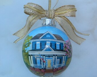 Custom House Ornament Hand Painted House Ornament, Hand Painted House Gift, First House Ornament, Couples Gift Housewarming Anniversary