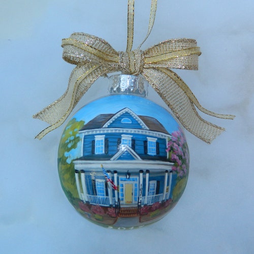 Custom House Ornament Handpainted, House Ornament Personalized, House Portrait Ornament, House Anniversary Couples hotsell Gift Housewarming gift