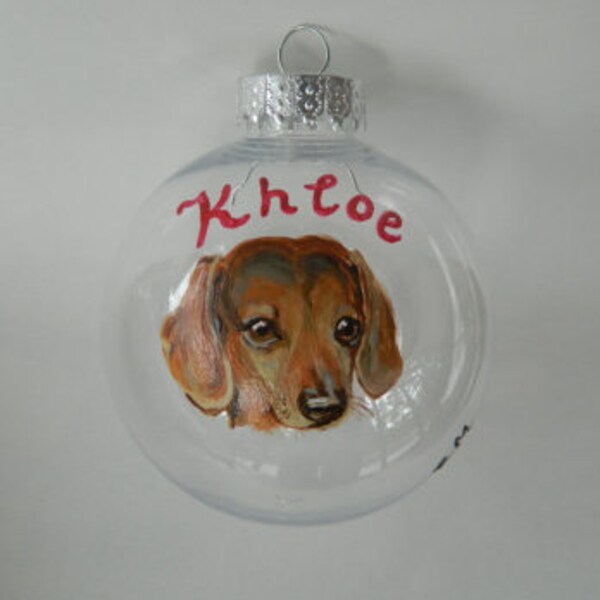 Custom Dog Portrait Ornament, handpainted pet ornament, dog custom painting, memorial pet, gift pet ornament Pet loss gift dog loss ornament