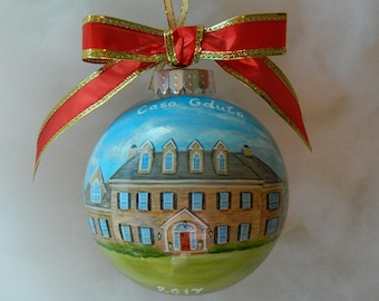 Custom House Ornament Handpainted, Personalized House Portrait Ornament Handpainted, Personalized Home Ornament Painting, first home gift