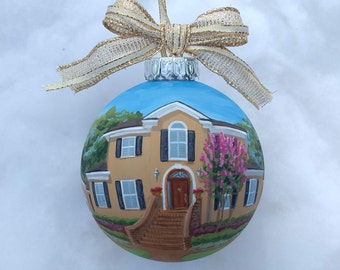 Hand Painted House Ornament, Personalized House Ornament, Custom House Ornament, First House Ornament, Gift For Couple, Housewarming Gift