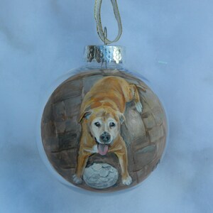 Dog Portrait Ornament Handpainted, Personalized Dog Ornament Memorial Pet Ornament Custom Pet Portrait Gift, Pet Loss Gift Ornament image 7