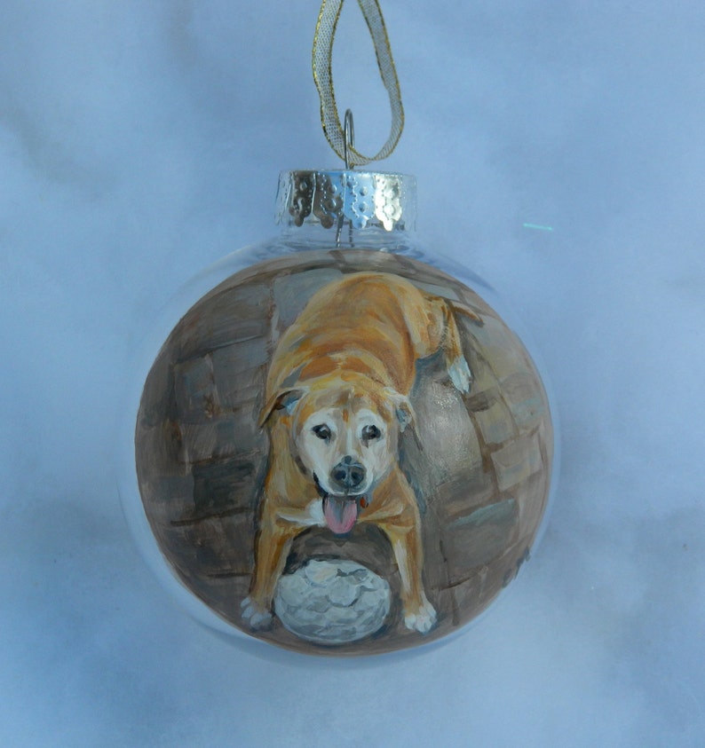 Dog Portrait Ornament Handpainted, Personalized Dog Ornament Memorial Pet Ornament Custom Pet Portrait Gift, Pet Loss Gift Ornament image 7