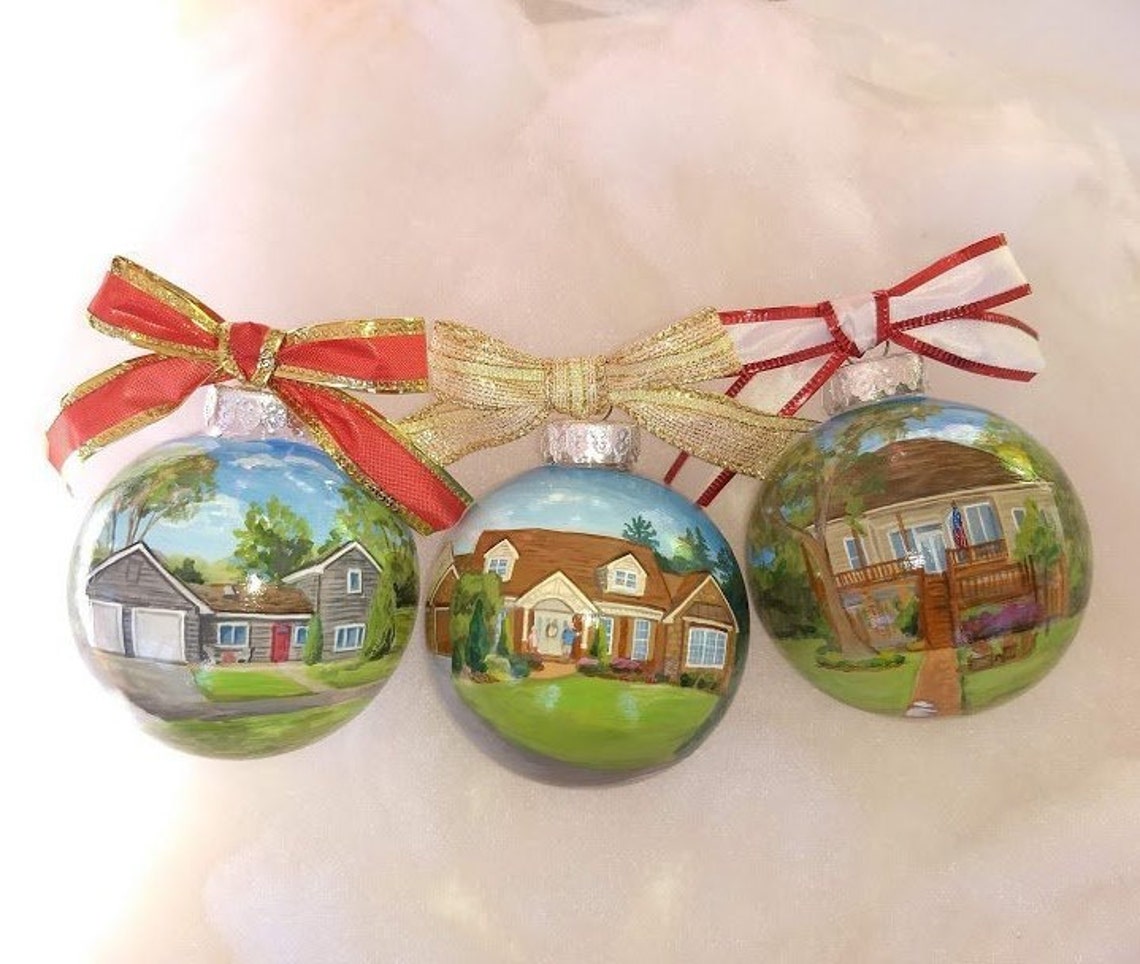Custom House Ornament Handpainted House Ornament First House | Etsy