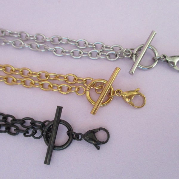 Toggle Chain for Memory Locket Stainless Steel 18in or 20in