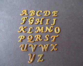 Italic Gold Letter Floating Charms ~ Memory Locket Charms ~ Floating Lockets