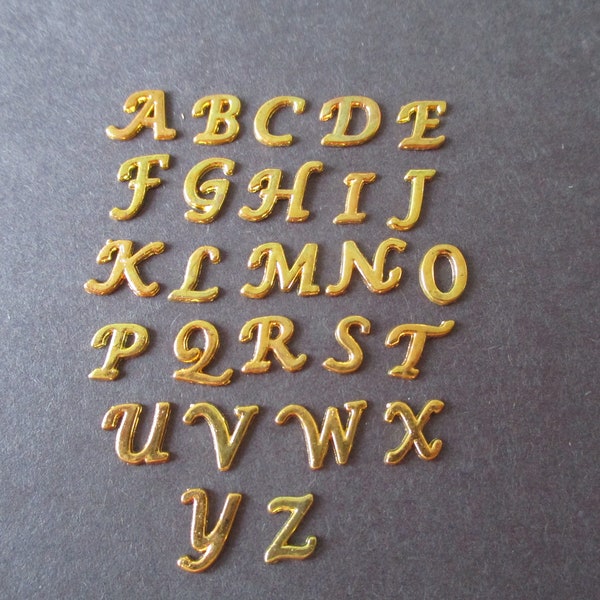 Italic Gold Letter Floating Charms ~ Memory Locket Charms ~ Floating Lockets