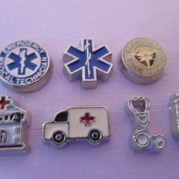 EMT and Paramedic Floating Charms ~ Memory Locket Charms