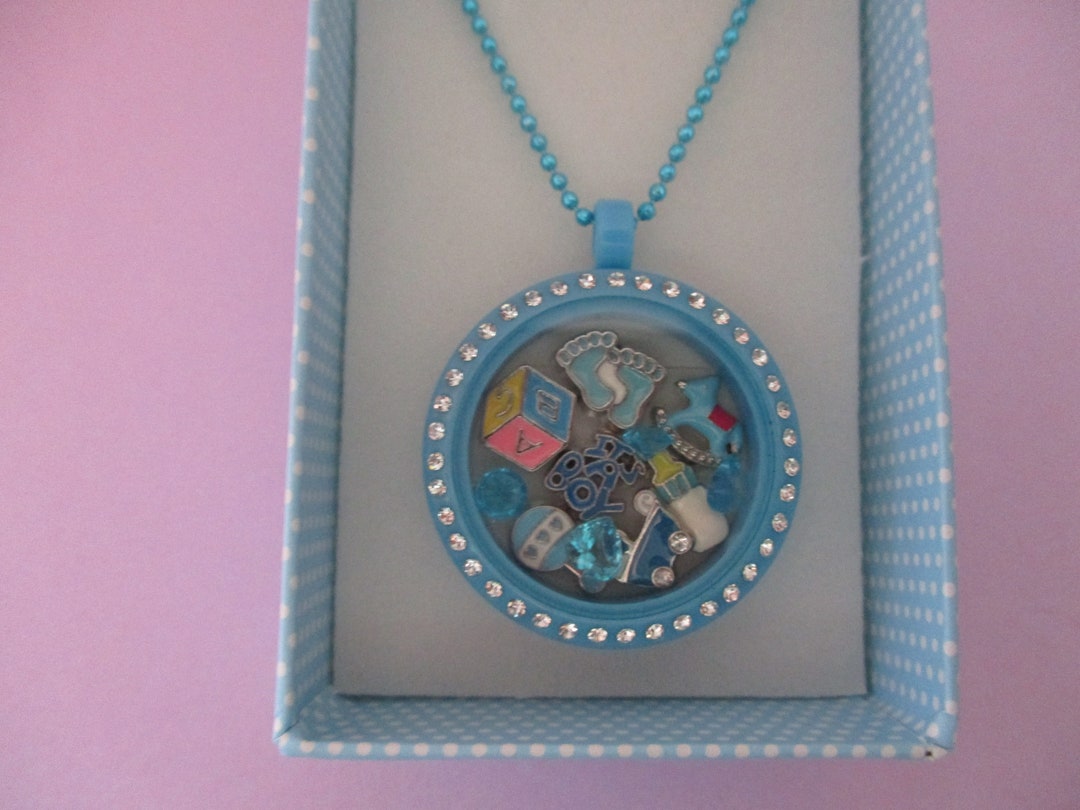Baby Boy Locket Gift Set Floating Lockets Memory Lockets Etsy