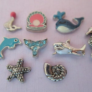 Sea Life Floating Charms ~ Memory Locket Charms ~ Floating Lockets