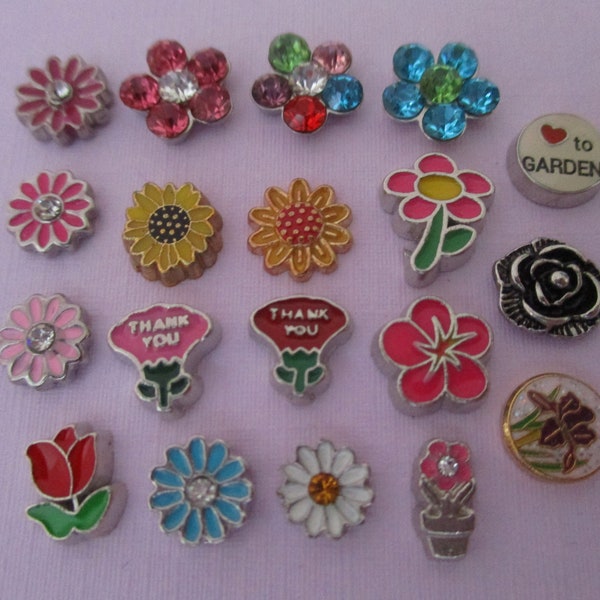 Flower Floating Charms ~ Memory Locket Charms ~ Floating Lockets