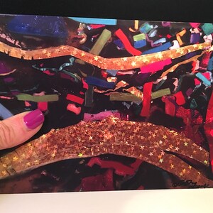METALLIC ABSTRACTS© &quot;Sublime&quot; NOTECARD Design, blank inside, Vibrant original art work signed by award-winning artist, 4.75&quot;x7.25&quot;
