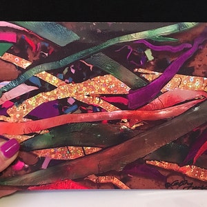 METALLIC ABSTRACTS© &quot;Serenity&quot; NOTECARD Design, blank inside, Vibrant original art work signed by award-winning artist, 4.75&quot;x7.25&quot;