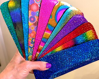 NEW! CMA© GLiTTERY PATTERN Pack 11 Pieces - Custom Metallic Acrylic (Friendly Plastic™) Designer Modeling Sticks in 150 beautiful colors