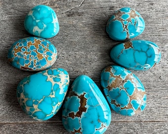 Stone Set: Pilot Mountain Turquoise (Sold as set only - Loose or custom necklace option available)