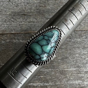 SIZE 10.75: Desert Bloom Variscite Bark Ring - Sterling Silver