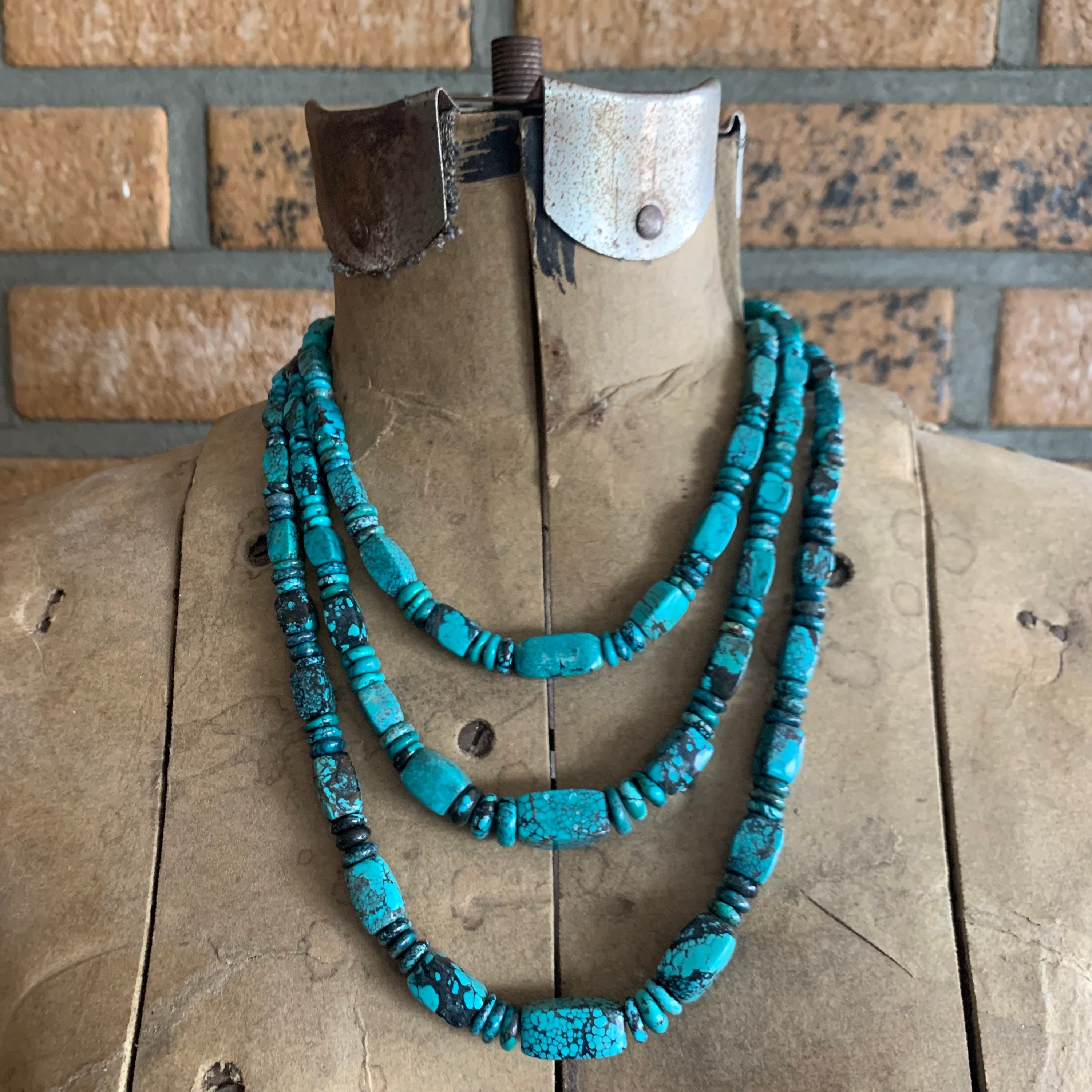 湖北ターコイズビーズネックレス - 16、20、または22インチ - Etsy 日本