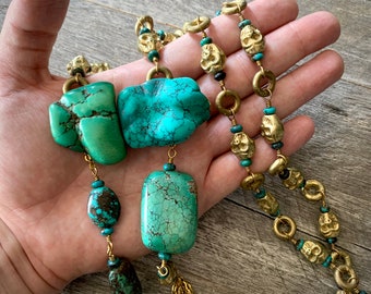 Byzantine Skulls and Turquoise Necklace