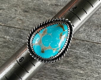 SIZE 5.25: Campitos Turquoise Bark Ring - Sterling Silver