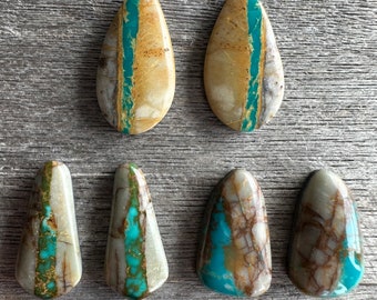 Loose Stones (Choose one): Royston Ribbon Turquoise (Custom settings also available, read description below for more information)