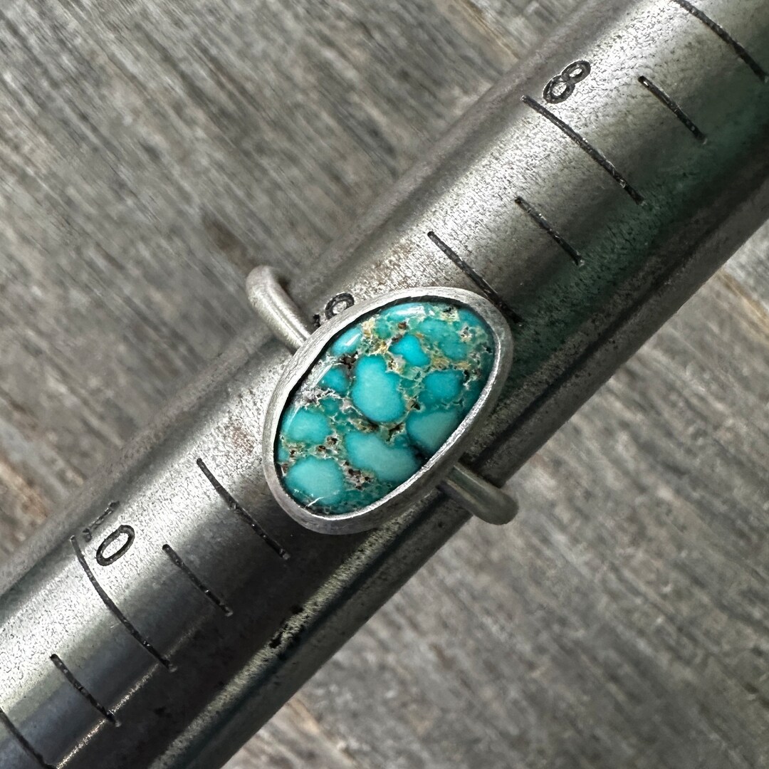 SIZE 9: Waterweb Kingman Turquoise Stacking Ring - Sterling Silver - Etsy
