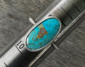 SIZE 9.25: Turquoise Mountain Turquoise Stacking Ring - Sterling Silver