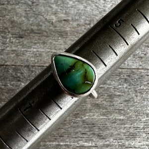 SIZE 6: Old Stock Hubei Turquoise Rustic Stacking Ring - Sterling Silver
