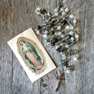 Sterling Silver - Handmade Tourmalinated Quartz Rosary