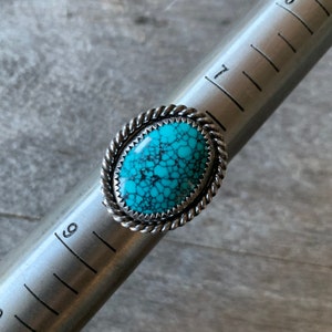 Size 8: Hubei Turquoise Facet Ring - Sterling Silver