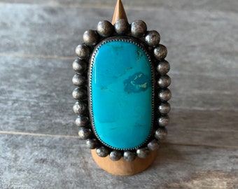 Size 12.5 -12.75: Campitos Turquoise Bark Ring