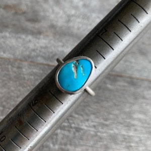 SIZE 8: Sleeping Beauty Turquoise Stacking Ring - Sterling Silver