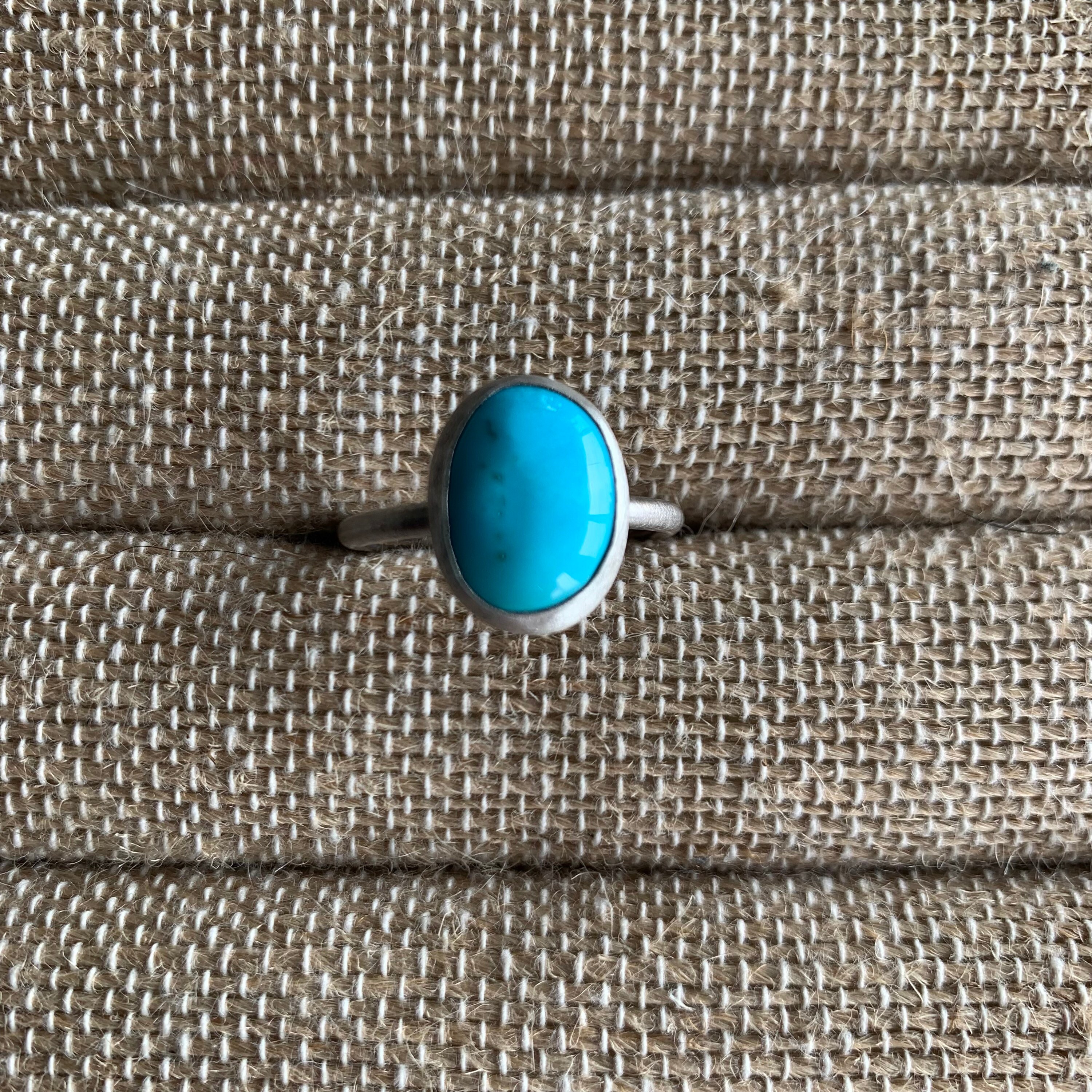 SIZE 9: Sleeping Beauty Turquoise Stacking Ring - Sterling Silver - Etsy