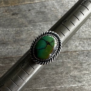 SIZE 5.25: Hubei Turquoise Double Facet Ring - Sterling Silver