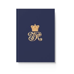 Koningin Victoria Cypher Marineblauw historisch dagboek met harde rug, Victoriaans Koninklijk