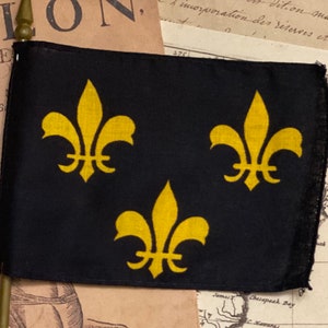 French Royal Standard - Vintage Historical Stick Flag, House of Valois, Ancien Régime, Fleur-de-lis