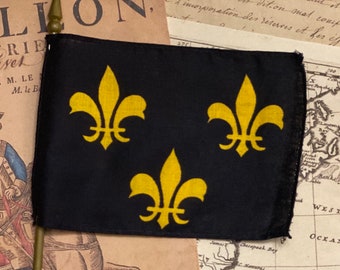 Français Royal Standard - vintage Historical Stick Flag, Maison de Valois, Ancien Régime, Fleur-de-lis
