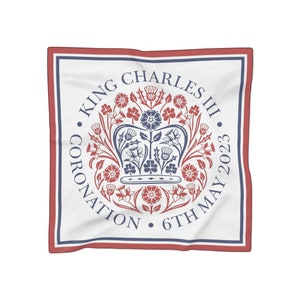 King Charles III Coronation Scarf – Emblem Poly Voile Scarf image 10